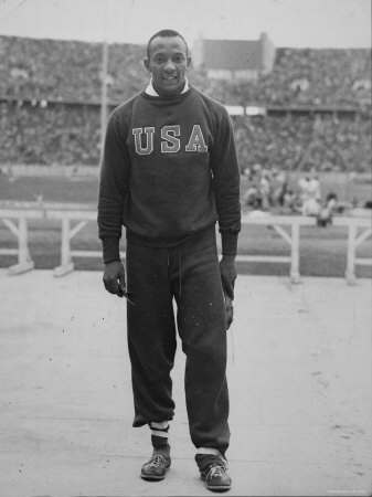 Portrait of USA Jesse Owens Alone, Slightly Smiling After Establishing New World's Record