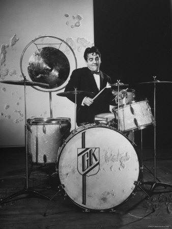 Drummer Gene Krupa Performing at Gjon Mili's Studio
