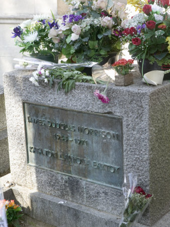 Grave of Jim Morrison, Pere-Lachaise Cemetery, Paris, France