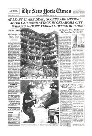 New York Times, April 20, 1995: Oklahoma City Bombing