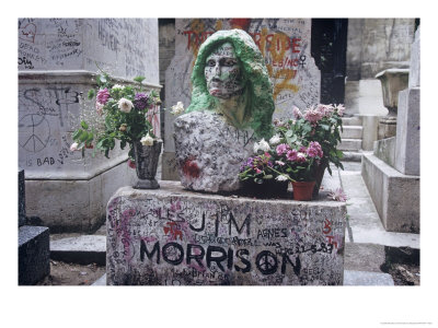 Jim Morrison's Grave, Pere Lachaise Cemetery, Paris, France