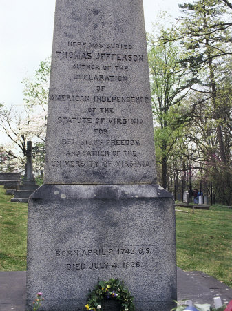Thomas Jefferson's Grave at His Home, Monticello, in Charlottesville, Virginia