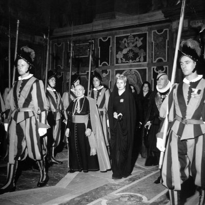 Argentina's First Lady Eva Peron at the Vatican in a Stop on Her European Tour